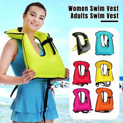 Chaleco Inflable de Natación para Buceo y Snorkel Chaleco Salvavidas Inflable para Natación Chaquetas de Natación Hombres Mujeres