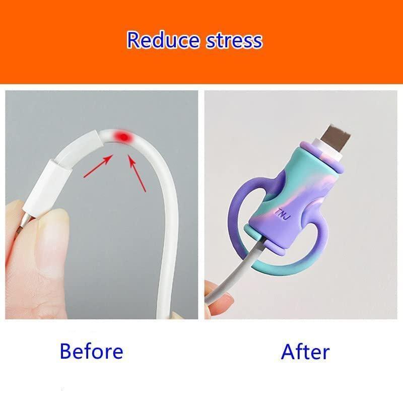 2 In1 Data Cable Protector Storage, Cute Silicone Charging Data Cable Winder, Mobile Phone Charger Data Cable Anti-Break Protection Storage Tool