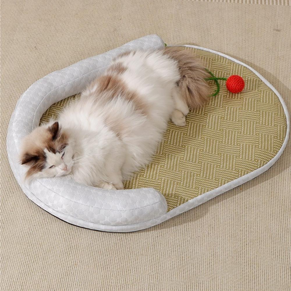 Removable Washable Cooling Pet Sofa Bed Summer Breathable Dog Cushion Nest Portable Cat House for Small Dogs Cats Pet Supplies