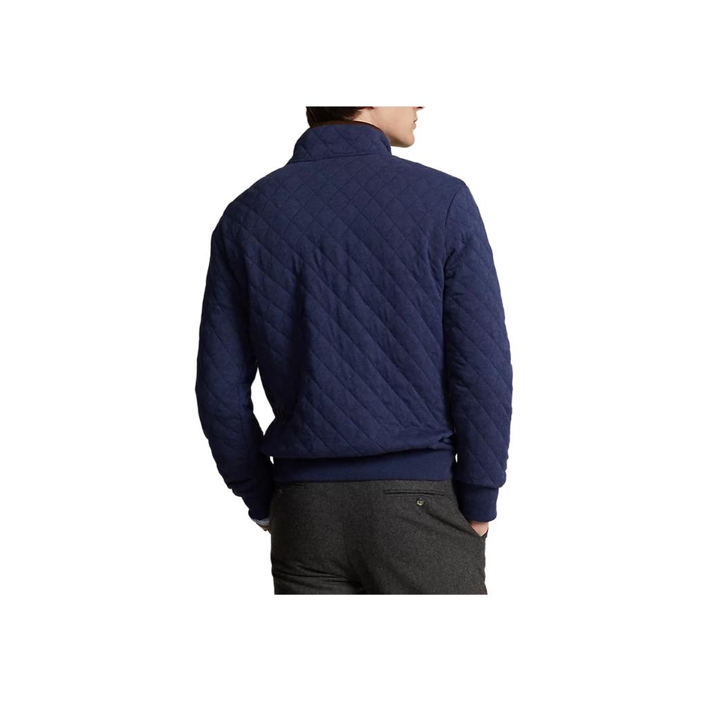 Polo Ralph Lauren SS23 Solid Color Small Pony Embroidered Diamond Pattern Pullover Long Sleeve Sweatshirt Men Sweatshirt Blue 710916640-001