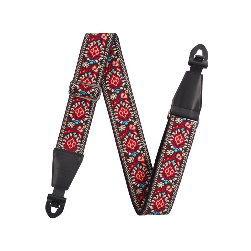 Adjustable Guitar Strap Acoustic Guitar Shoulder Belt Strap with Leather Ends Stringed Instrument Accessories