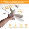 LED ceiling fan light E27 with remote control for dimming, suitable for living room, study, household use, 85-265V