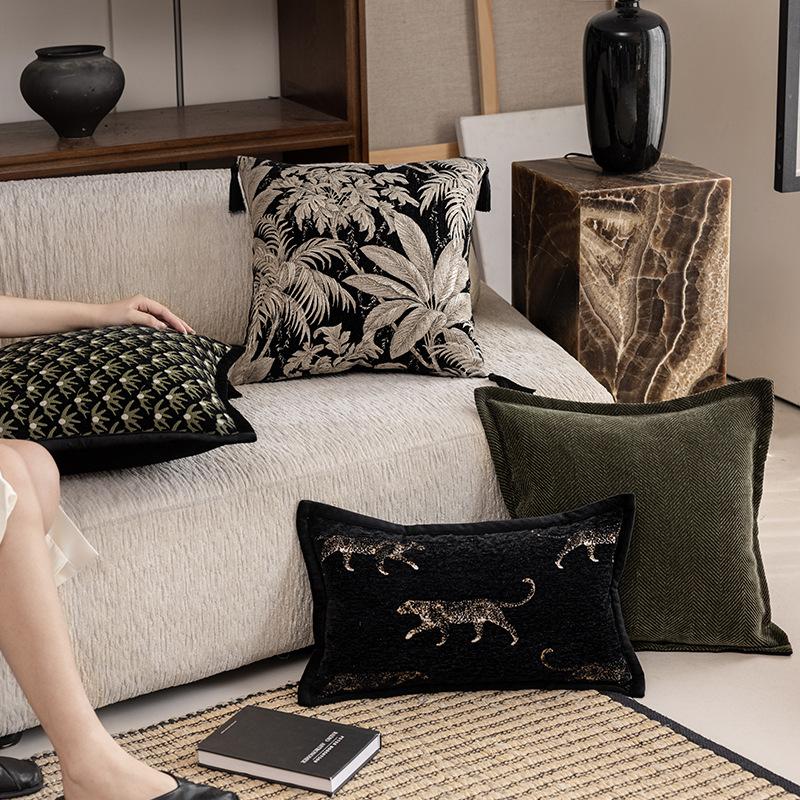 Nordic Style Jacquard Embroidered Pillowcover Hotel Home Sofa Cushion Cover Living Room Bedroom Bedside Pillow Covers Zipper Is Easy To Disassemble