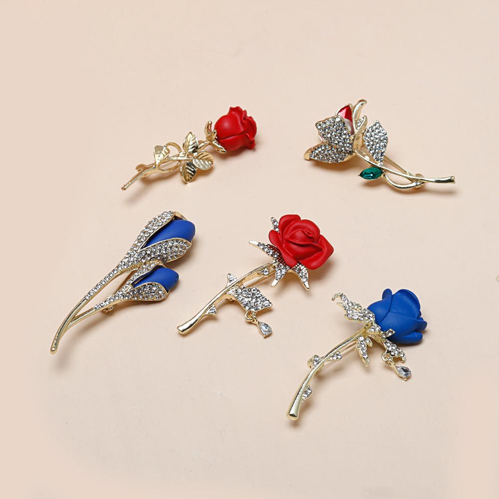 Flower Rose Trendy Jewelry Pin Accessory With Alloy Material For Formal Attire
