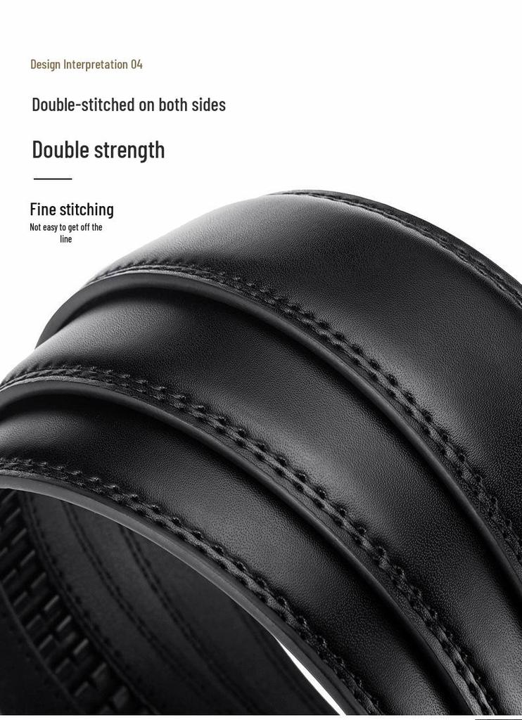 Men's Genuine Leather Automatic Buckle Belt - Business Casual Versatile Design