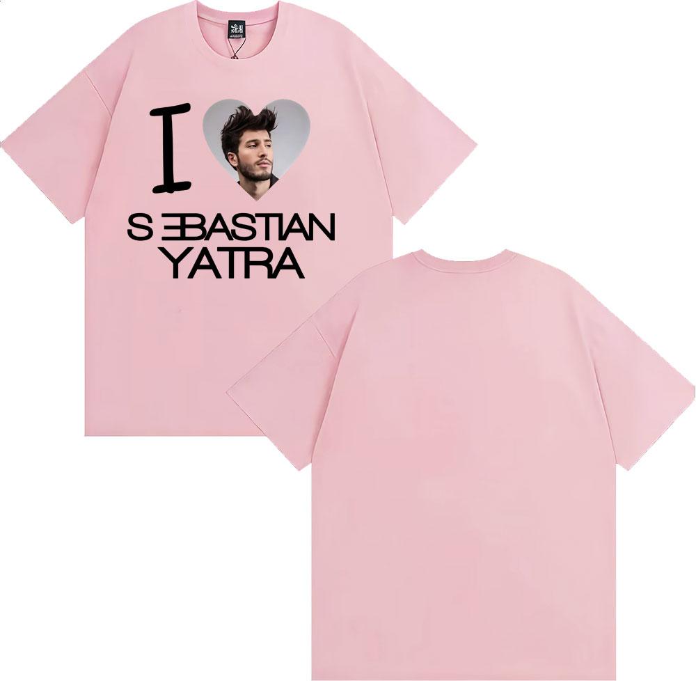 I Love Sebastian Yatra Singer T Shirts Mens Clothing Fashion Trend Short Sleeve Tshirt Unisex High Quality 100 Cotton T Shirt