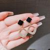 Boucles d'oreilles Clous Géométriques losange Cristal Argent S925 – Haut de Gamme, Design Inspiré des Célébrités d'Internet