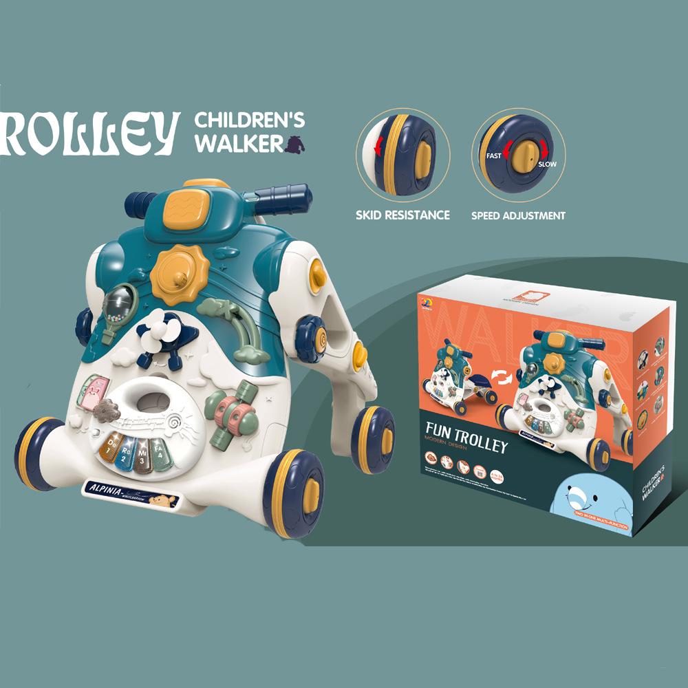 Hot Baby Trolley Walker Toy Four-In-One, Moped Early Education Enlightenment Music Toy Car