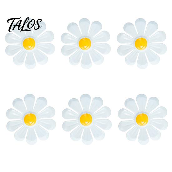 Rust-resistant Outdoor Decor 6Pcs Metal Flowers Wall Decor, Flower Sunflower Ornament Art, Iron Hanging Decoration Garden for Outside Indoor
