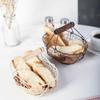Vintage Iron Storage Basket Detachable Wood Handle Flower Fruit Bread Bin Desktop Organizer Decor Off White