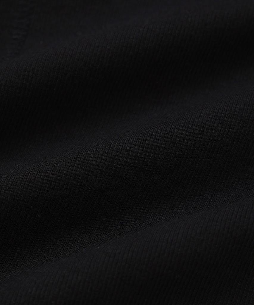 Michikoleondeonkosino Button-Up Collar Ribbed Top Black