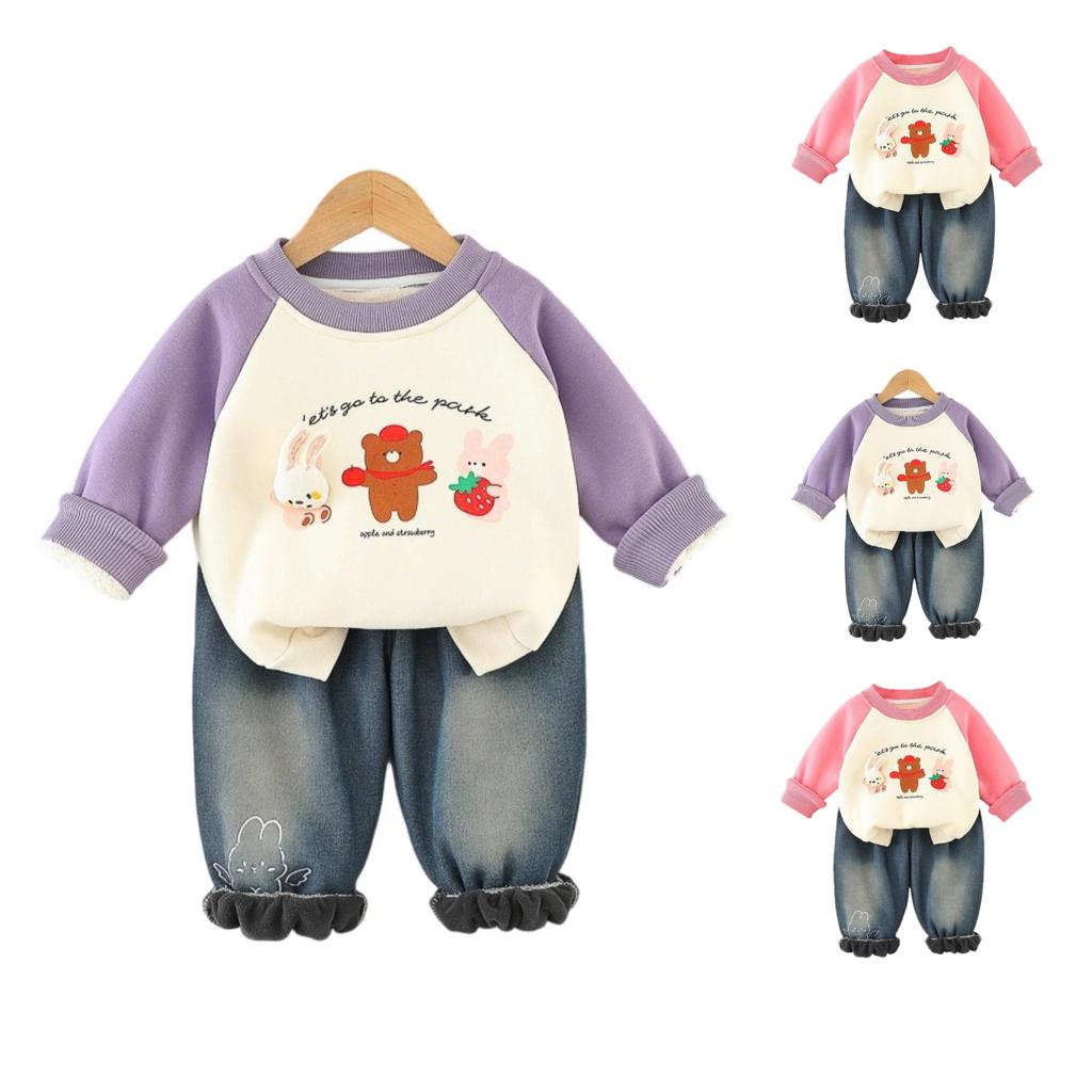 Uformelt langermet sett for barn, komfortable hverdagsantrekk