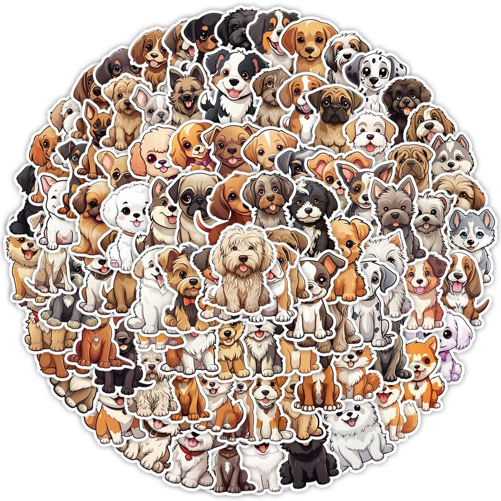 100 Pieces of Dog Series Graffiti Stickers, Cute Animal Stickers, Water Cup and Luggage Waterproof Decorative Stickers