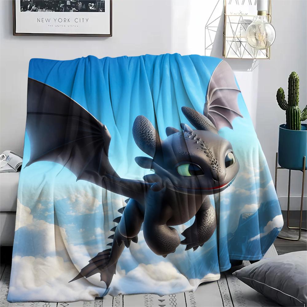 Coperta in Flanella Addestrare Drago Sdentato, Alta Qualità, Confortevole per Tutte le Stagioni, Arredamento per la Casa, Calore e Comfort, Perfetta per Regali.