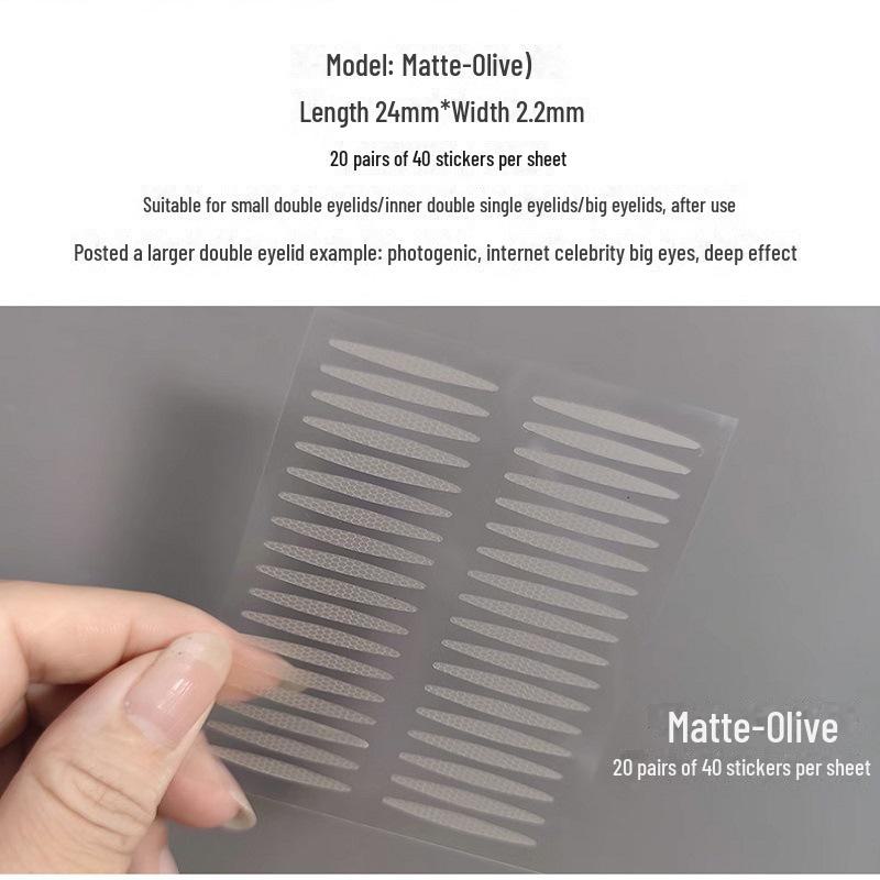 "Net Texture Transparent Double Eyelid Stickers for Beginners - Matte, Natural & Invisible"