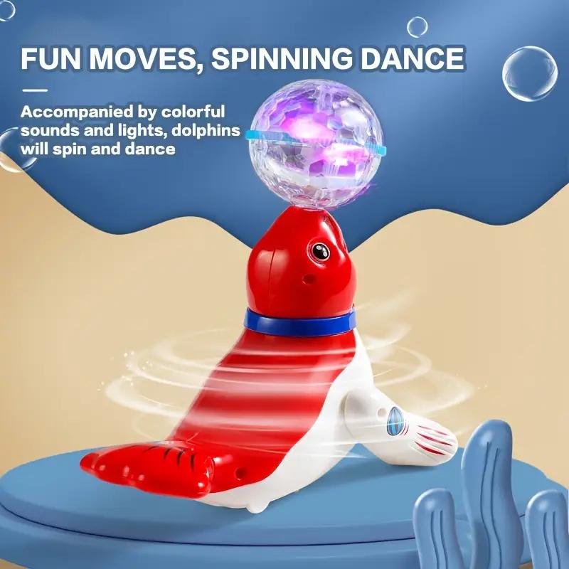 Vibrant Interactive Sea Lion Toy With Color Changing Lights, Soothing Music Realistic Sounds Perfect For Birthday Gifts, Holiday Presents, Christmas
