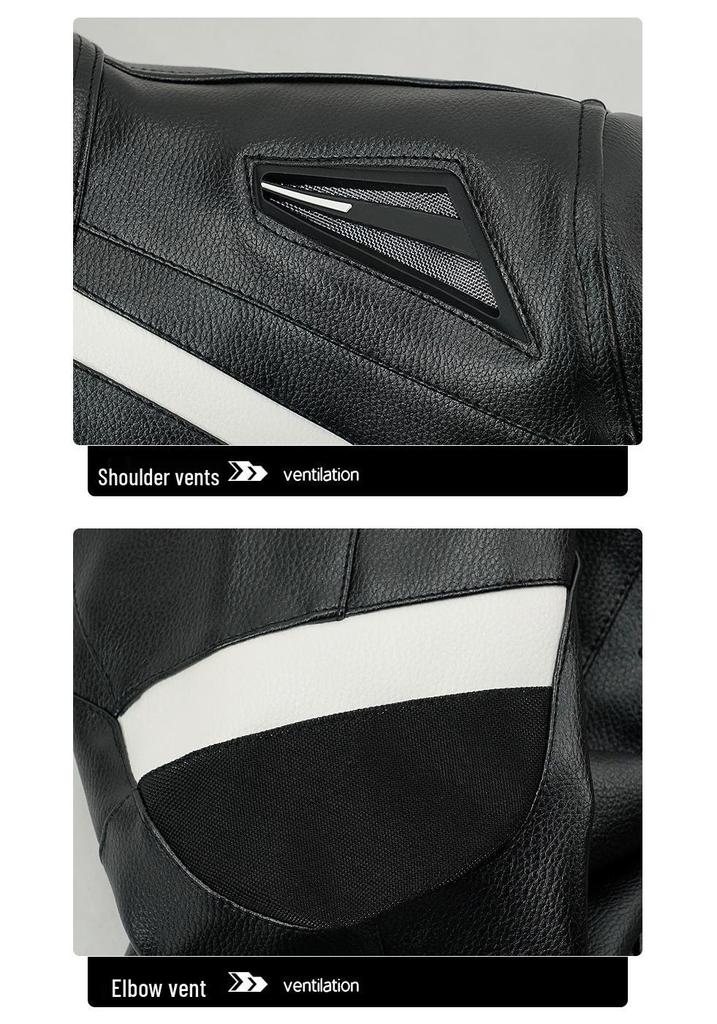 Unisex PU Leather Motorcycle Jacket: Four Seasons, Off-road, Anti-fall, Cycling Gear for Men & Women