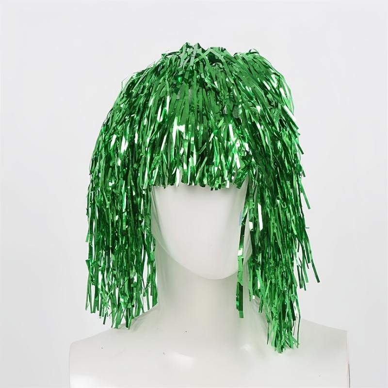 Glanzende Tinsel Pruik Metallic Maskerade Disco Hoed Folie Tinsel Pruiken Voor Volwassenen Verkleedfeest Als Fotorekwisiet Cosplay Benodigdheden