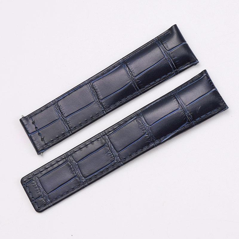 Классический 24 мм 20 мм 22 мм для TAG Heuer Calera кожаный ремешок для часов Синий — фото 10