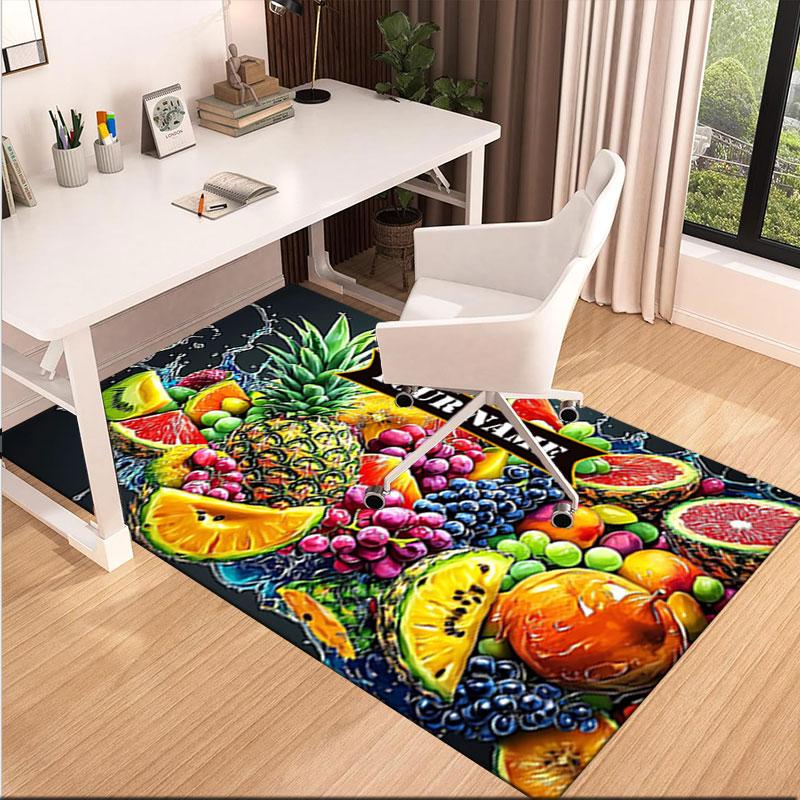 1PC Custom Name Fruit Splash Artwork Theme Floor Mat Ideal for Living Room, Game Rooms, Office, Bedroom,Floor Mat Playful Design