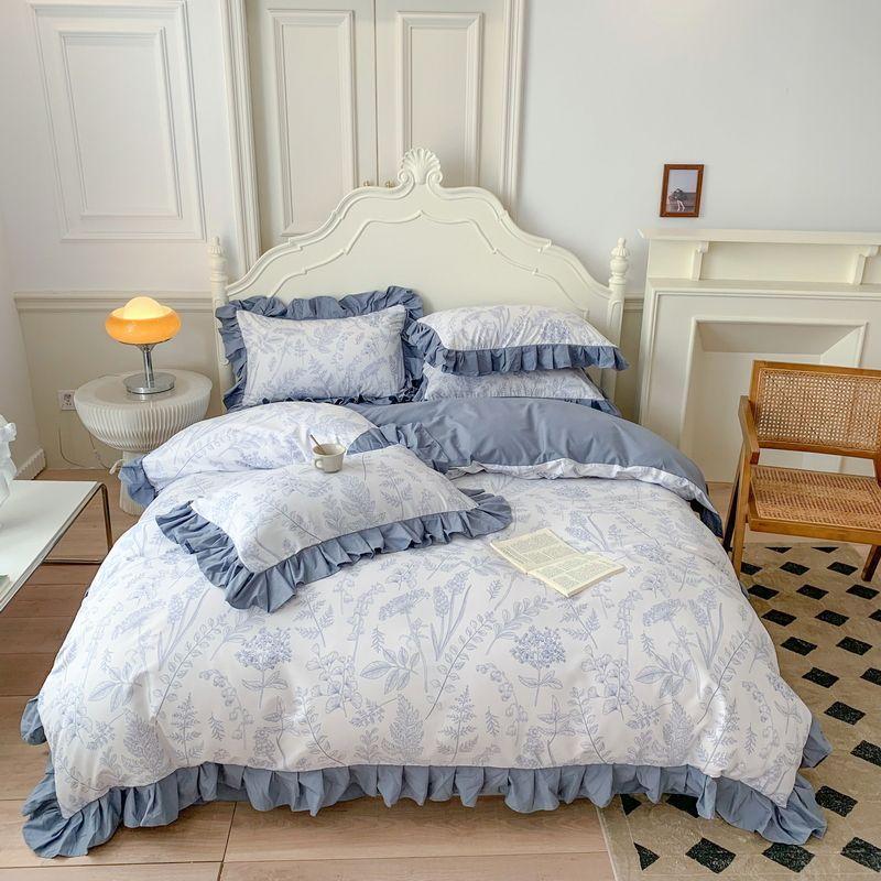 Four Seasons Universal Princess Style Four Piece Set Thickened Girl Heart Lace Bed Sheet Quilt Set Double Bedding