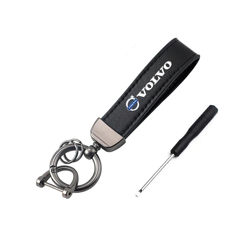 Car Carbon Fiber Style Keychain Microfiber Leather Key Chain For Volvo Xc60 Xc90 V40 V60 S60 V50 V90 S80 C40 XC40 V70 XC70 C30