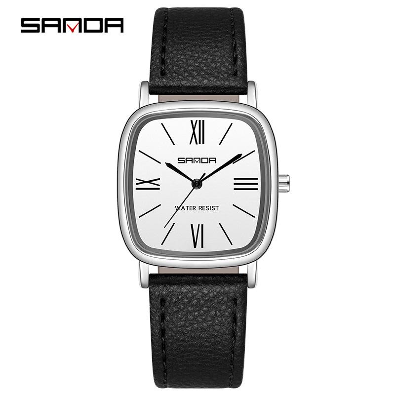 Sanda Women s Fashion Quartz Watch - Leather & Mesh Strap