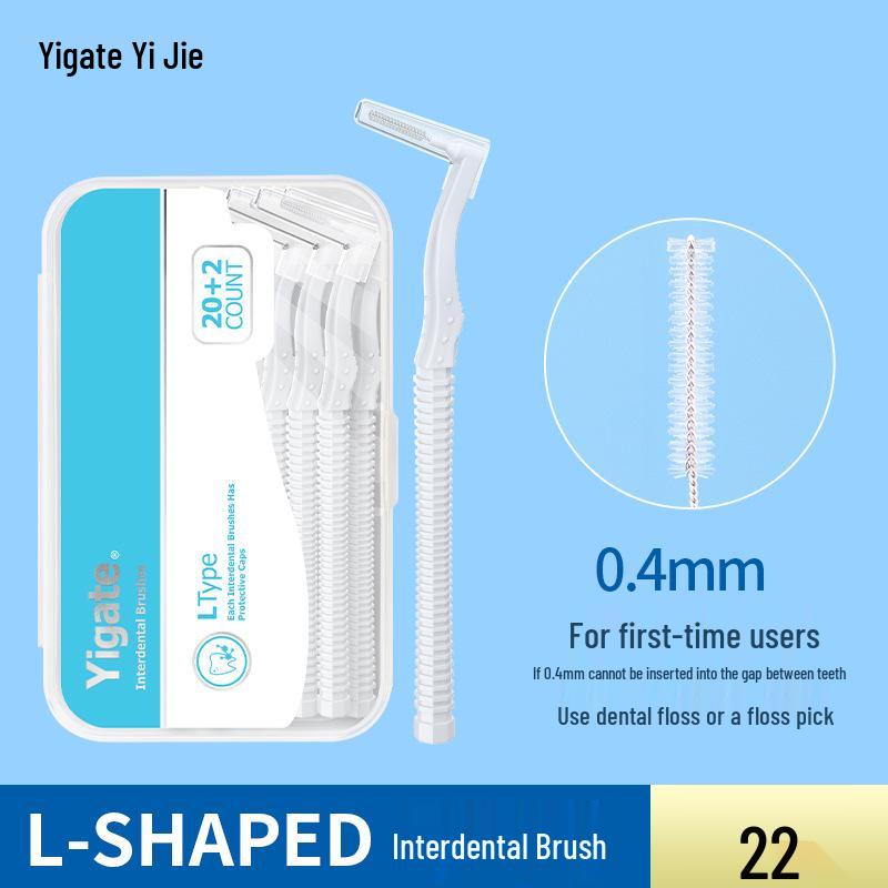 Yijie L-shaped Dental Floss & Interdental Brush - Super Fine Soft Bristles for Orthodontic Gap Cleaning