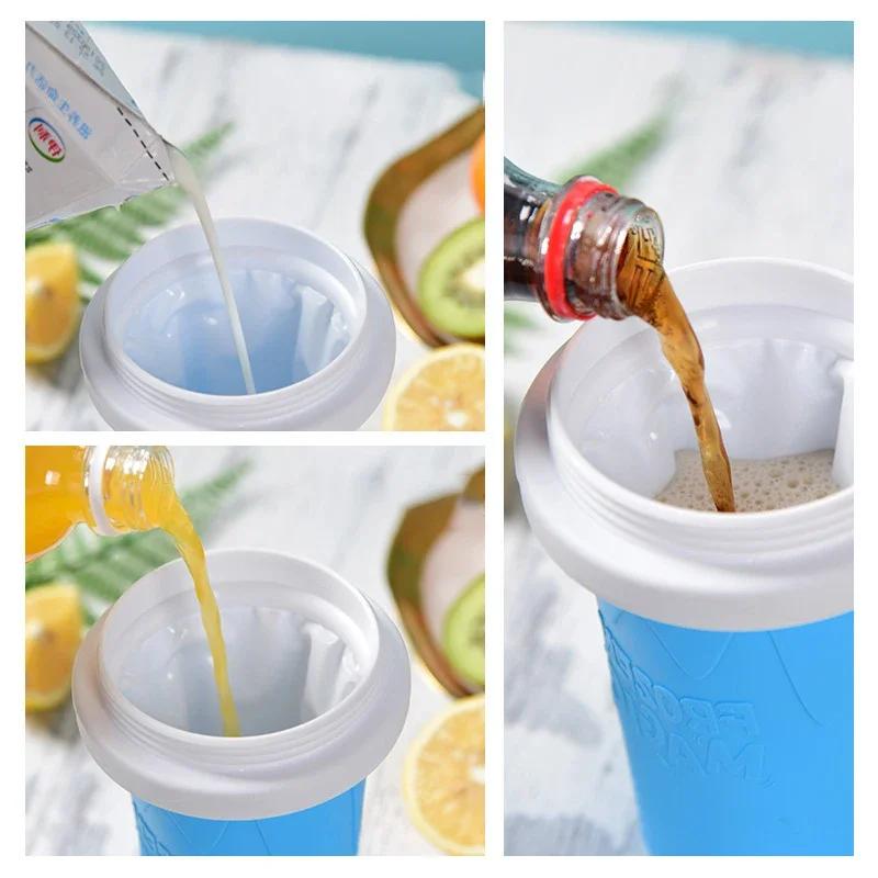 Rychlý mražený kelímek na kaši Velkokapacitní kelímek na kaši na domácí smoothie Juice Ice Cream Summer Squeeze Beker Kitchen Tool