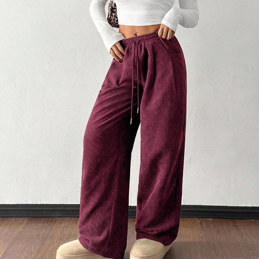 

Fall New Style Corduroy Wide-leg Pants for Women - Loose-fitting, Slimming and Soft-feeling Casual Pants XXL червоний/фіолетовий