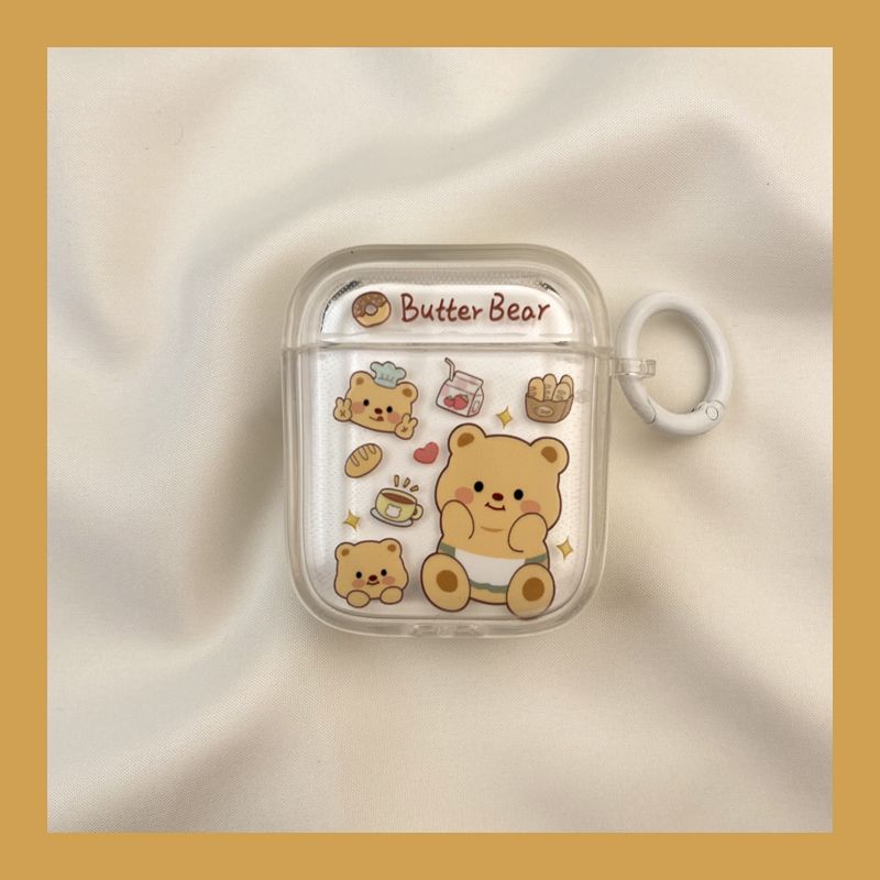 

Чехол для Airpod3 для Apple Pro Чехол для наушников Второе поколение Беспроводной Bluetooth 1 Третье поколение Aipods2 Поколение Airpodpro Пятое поколение 5 AirPods Pro2 [Cute cartoon butter Bear] send Hook