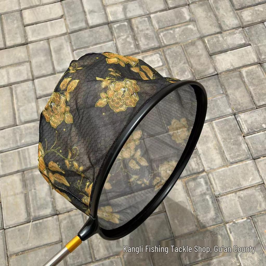 Detachable Black Anti-Hook Fishing Net Head with Honeycomb Design for Competitive and Wild Fishing
