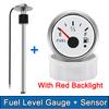 100MM Fuel Level Sensor + 52MM Fuel Level Gauge 0-190 Ohm Fuel Oil Tank Level Meter Sensor For Boat Car Yacht Marine 9-32V