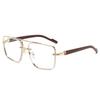 Fashion Retro Pilot Gradient Shades Women New Trendy Wooden Travelling Decor Sunglasses Chic Metal Rim Men's Sun Glasses