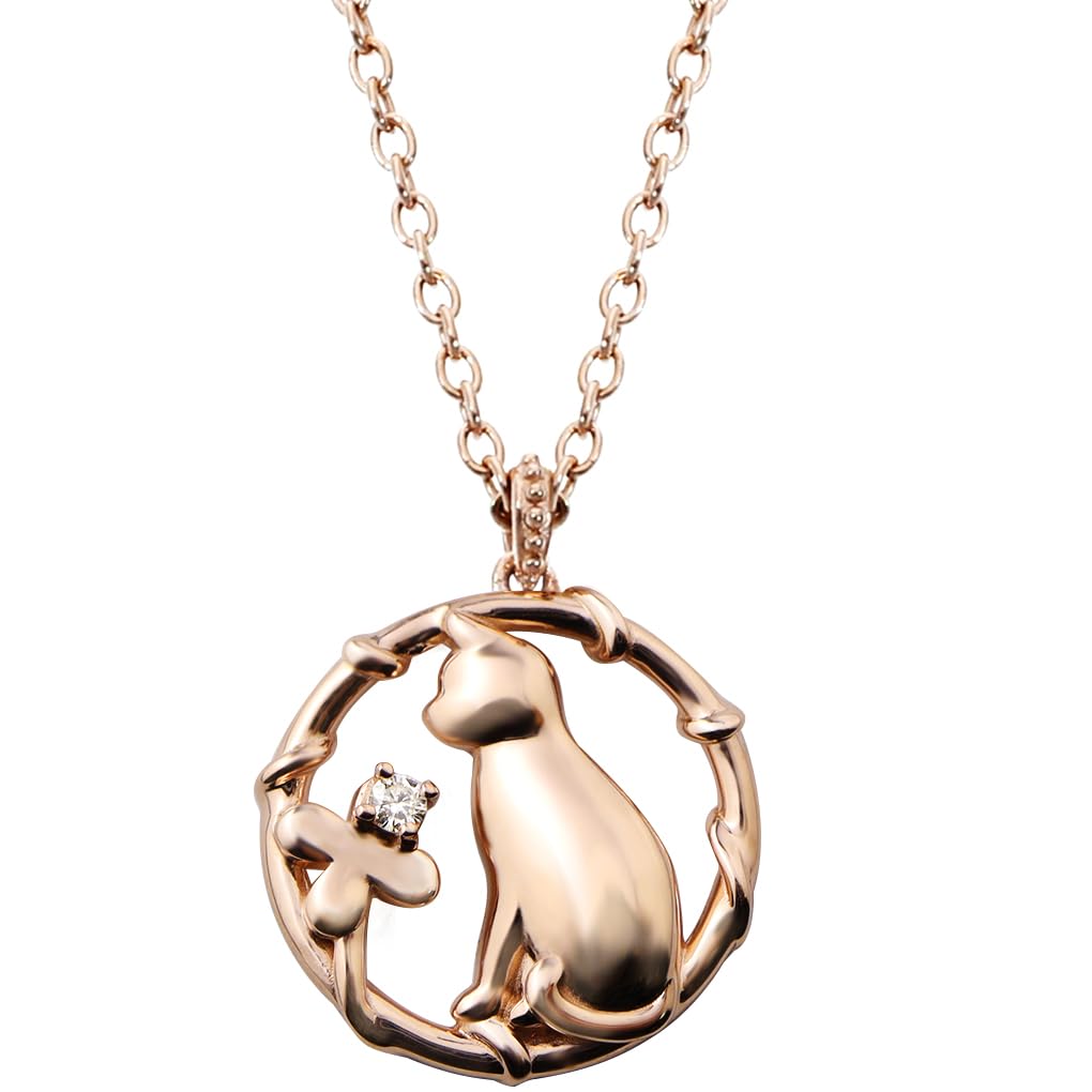 

Gin no Clover Cat Diamond Pink Gold Necklace Pendant for Women Cat Goods Natural Diamond [Shinjuku Kura] Four-leaf