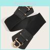 Oversized Elastic Wide Belt For Women With Metal Alloy Buckle For Casual Fashion