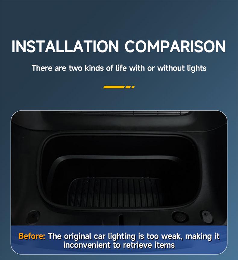 Refreshed Model Y LED Ambient Light Kit for Front & Rear Trunk – Easy Installation