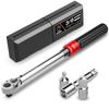 Preset Torque Wrench for Tire and Motorcycle Conversion Conversion and Extension Bar Changes, Cars, Repairs, 9.5mm (3/8") Drive, 10-60Nm, 1/4" Socket,