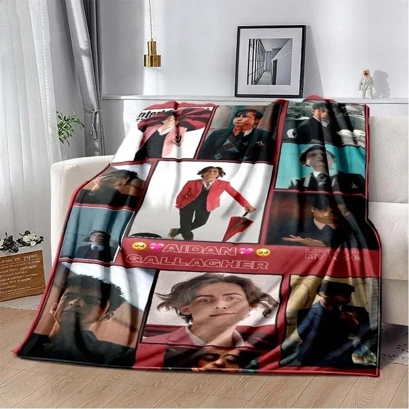Aidan Gallagher Nummer Fünf Schauspielerdecke, Flanell, Herbst und Winter, warme Plüsch-Überwurfdecken für Bett, Büro, Picknickdecke, Geschenk