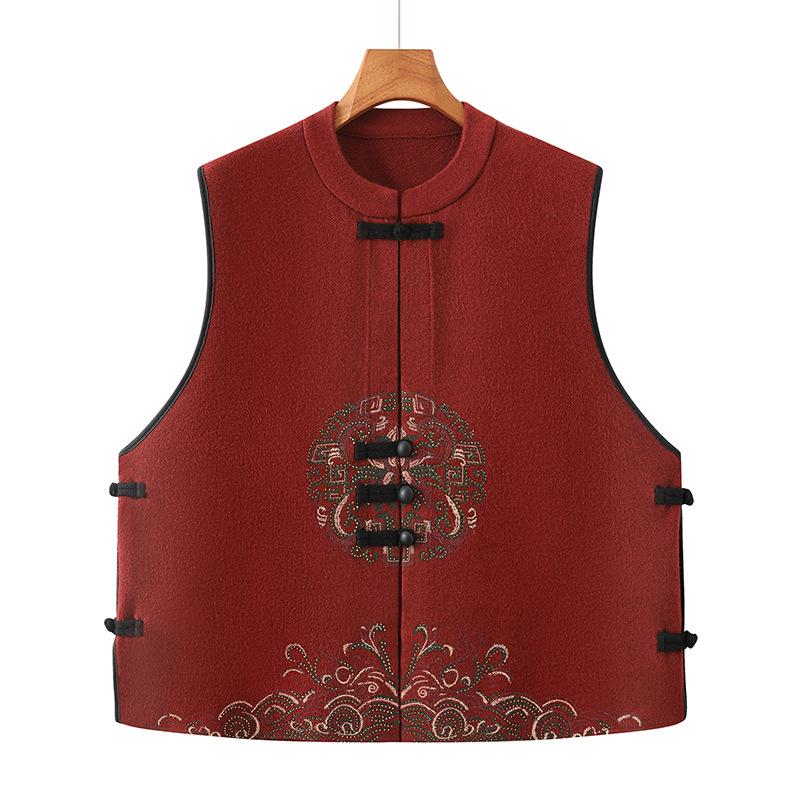 Women's 2026 Spring National Wind Embroidered Shawl Vest