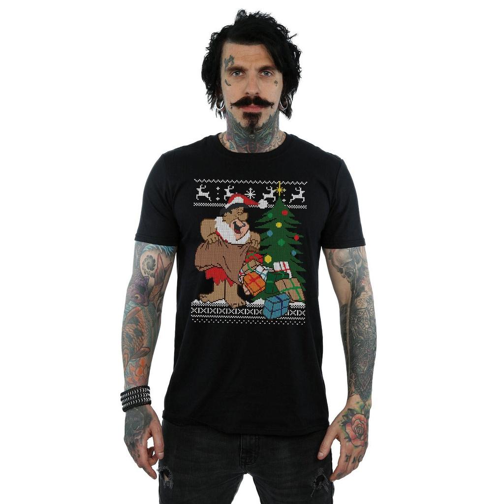 The Flintstones Mens Christmas Fair Isle T-Shirt