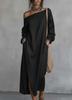 European and American Temu Summer New Off-the-shoulder Long Dress Women's Leisure Vacation Lazy Wind Loose Dress