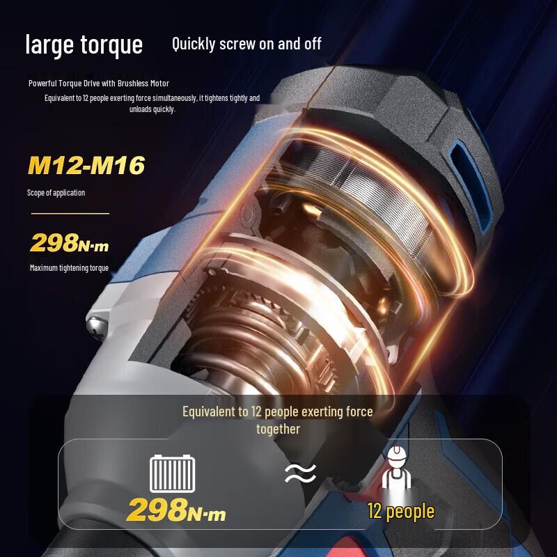 Dongcheng 20V Brushless Cordless Impact Wrench CN plug (adapter included)