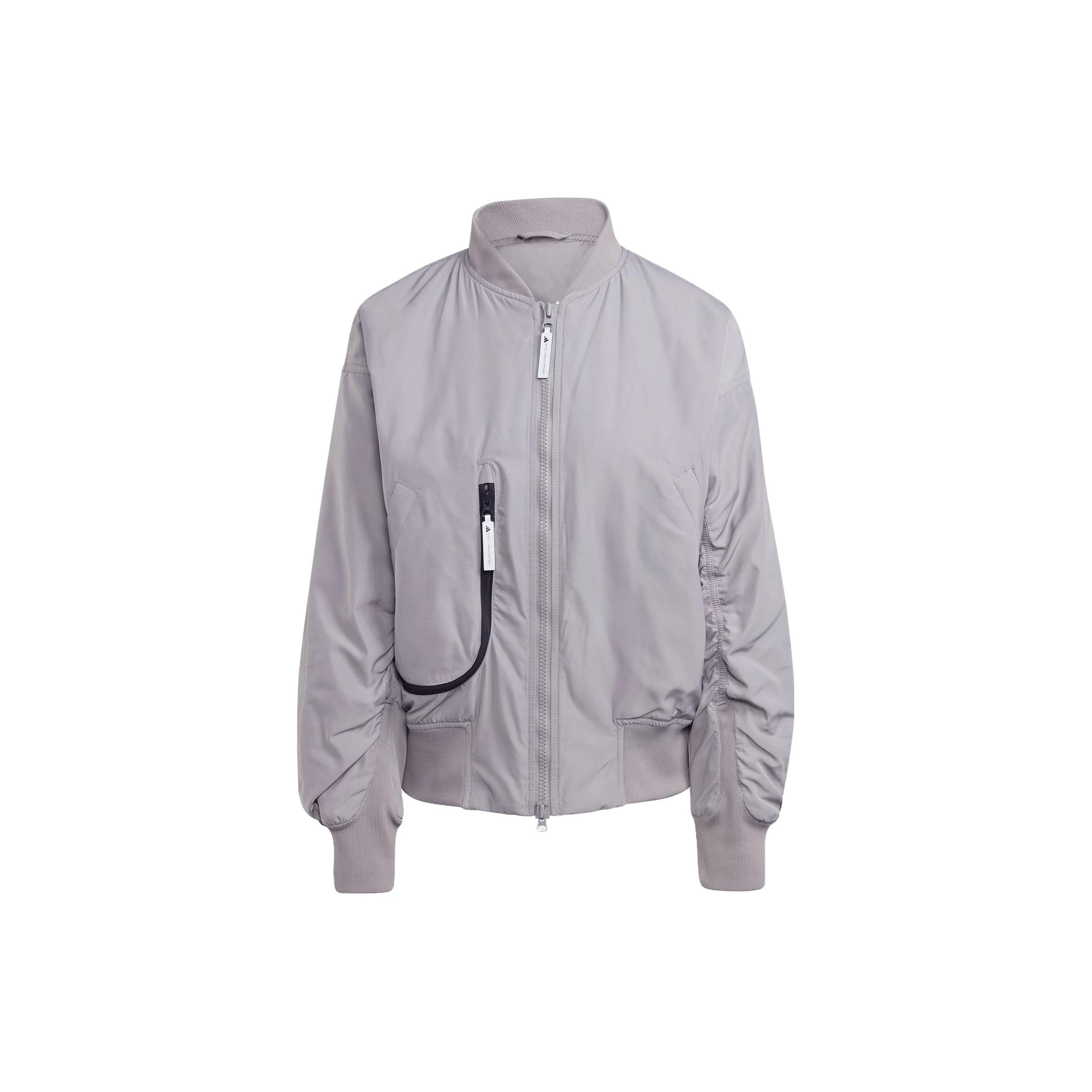 adidas by Stella McCartney Women s Dove Gray Loose Fit Bomber Jacket IP1371 M