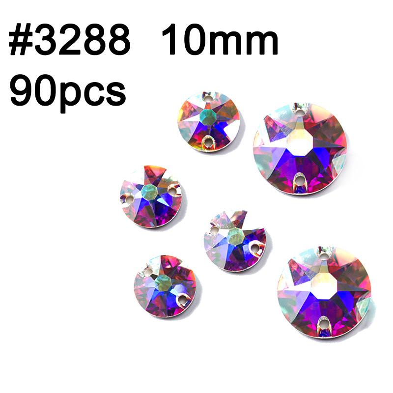Yanruo AB Color Sew on Glass Crystal Sewing  Rhinestone Crystal Flat Back Rhinestone for Dresses