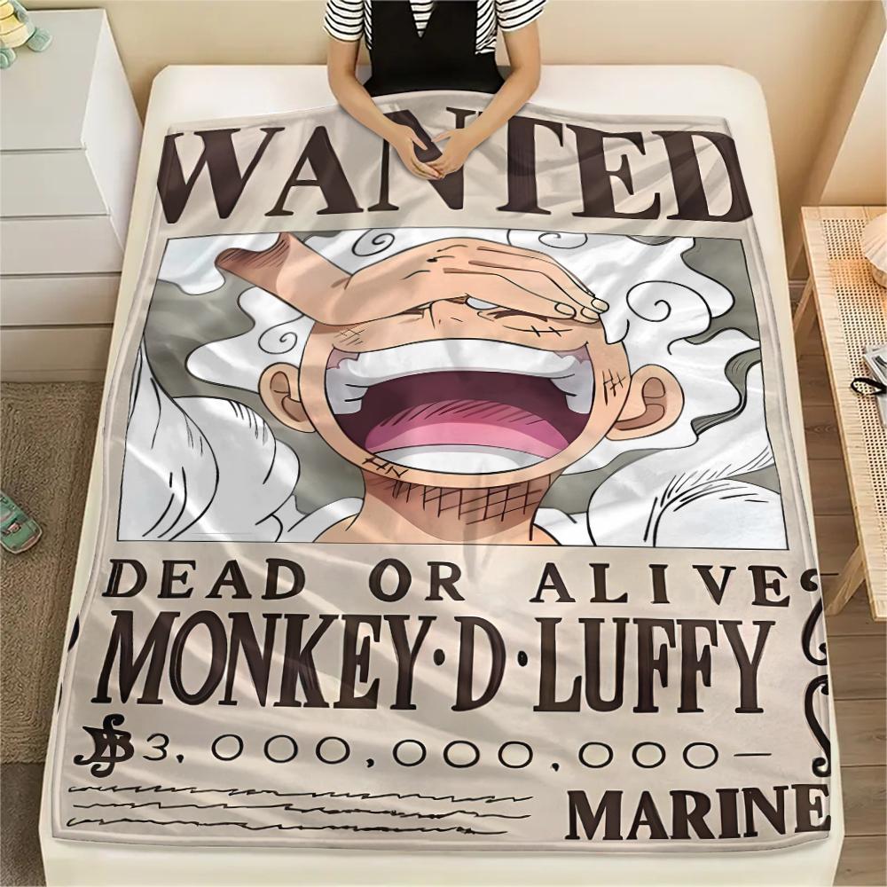 

Фланелева ковдра з принтом персонажів One Piece, Висока якість, Зручна для всіх сезонів, Декор для дому, Тепло та затишок, Ідеально для різдвяних подарунків 150cm x 200cm