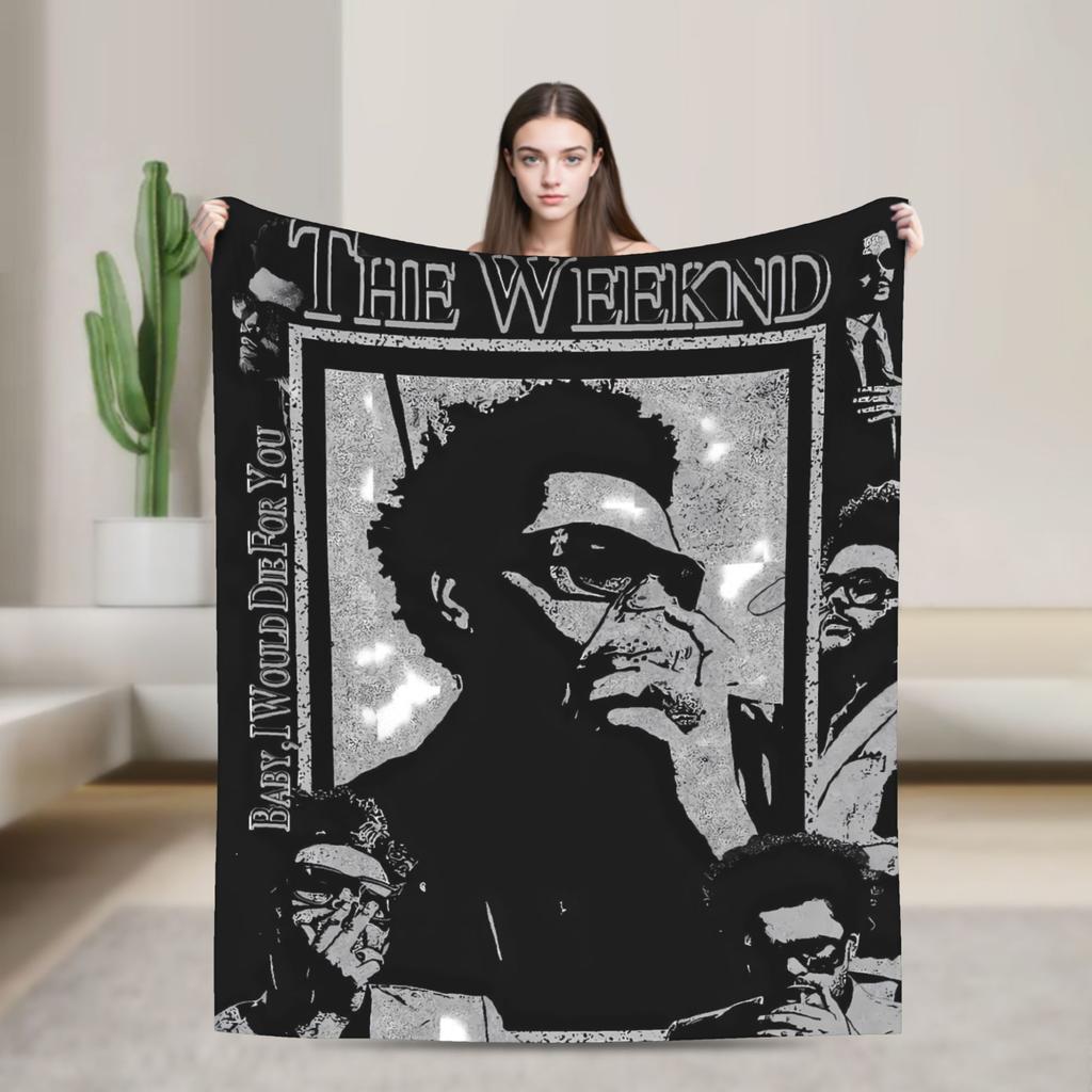 The Weeknd XO Album Flannel Blanket  Super Warm Throw Blanket for Home Decor Camping Pattern Bedspread Sofa Bed Cover