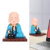 Little Buddhist Monk Ornament Solar Powered Cute Monk Decorative Ornaments for Car Desktop Living Room