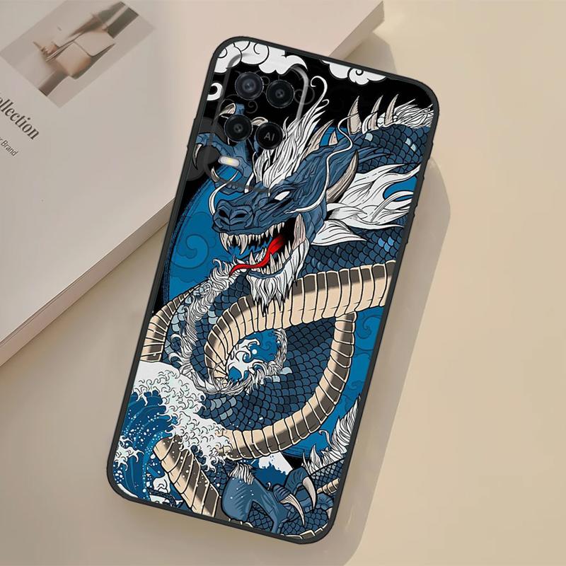 Japanese Dragon Case For Oppo A94 A74 A54 A80 A60 A40 A18 A38 A58 A78 A98 A96 A76 A16 A15 A17 A57 A77 A5 Pro