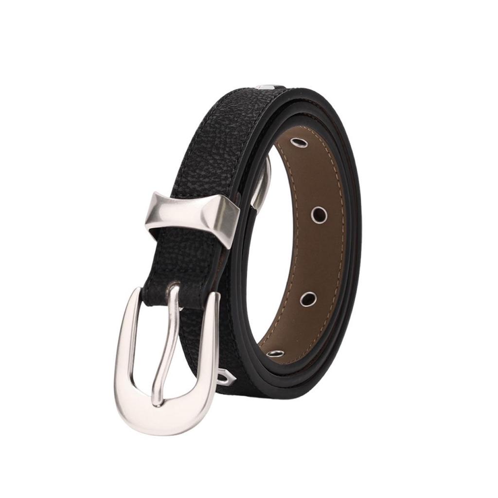Women's Genuine Cowhide Leather Belt - Versatile Punk Style for Casual Pants and Jeans